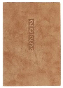 Ежедневник дат. 2025г. А5 176л "Тиволи глосс" бежевый, кожзам, мягк. переплет, блинт.тиснение, вырубка, офсет,ляссе