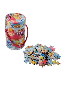 Пазлы в тубусе с веревочной ручкой, 80 деталей, звери в кафе (15-02203-14)