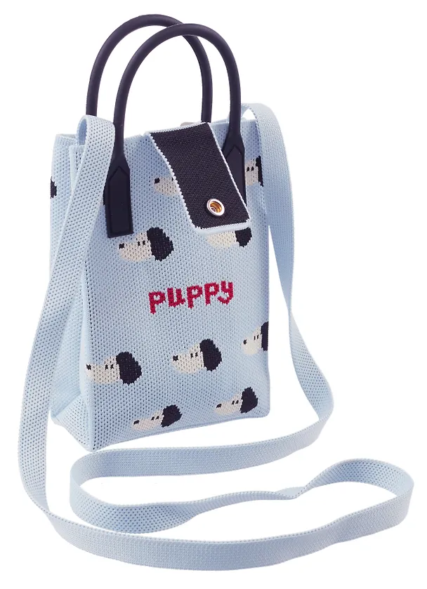 Сумочка вязаная с застежкой Собачки Puppy (12х18х6) (текстиль) 3108910 — 3