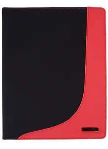 Папка деловая кожзам, черно-красная