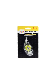 Текстовыделитель лента 5мм*6м желтый, блистер, Silwerhof