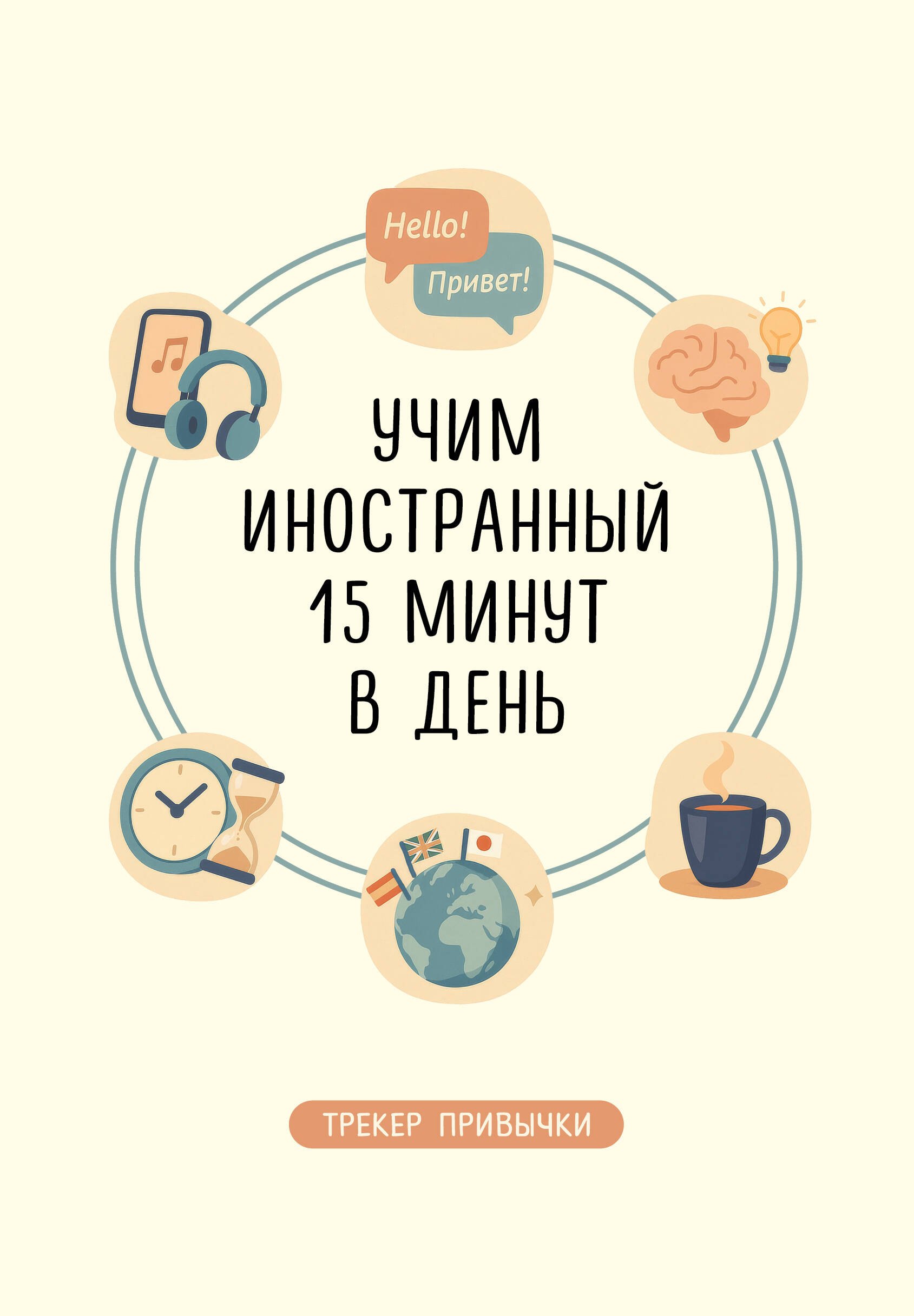 Трекер привычки учим иностранный 15 минут в день 399₽