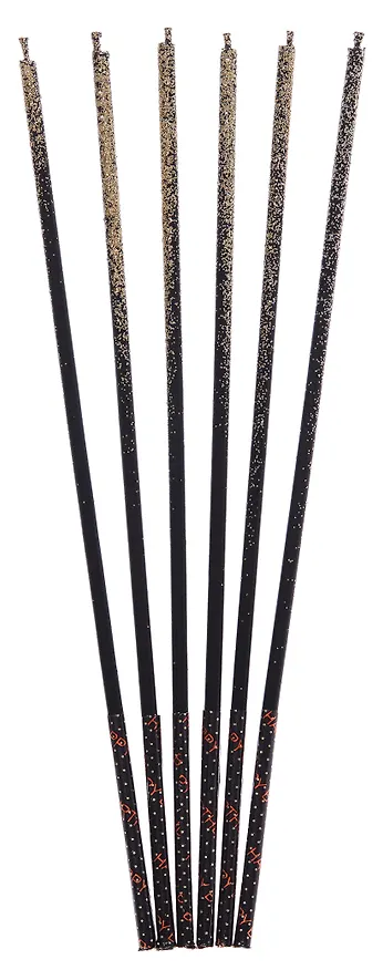 Набор свечей для торта Black Gold (черные с золотом) (6шт) (15см) (12-7color-candle_21) 3106245 — 2