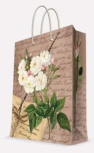 Пакет Феникс Бумажный Белые розы 26*32,4*12,7см 40859
