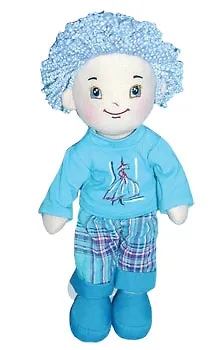 Тряпичная кукла "Мальчик в голубом" (30см) (14298) 2193245