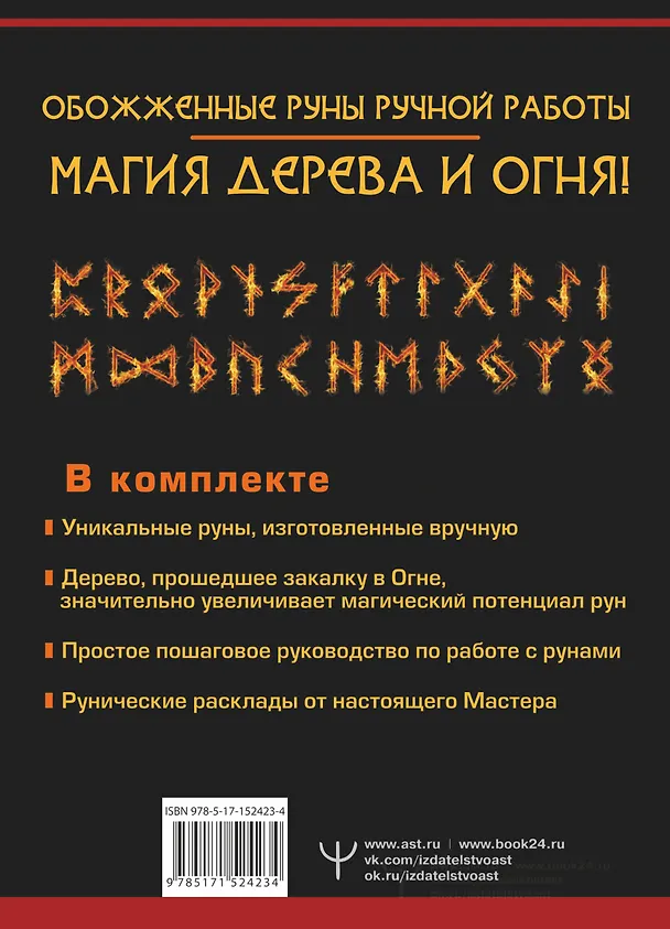 Книга Руны Огня. Защита и предсказание судьбы. 25 деревянных рун. Подарочный набор (Тор Ларрсон) — 2