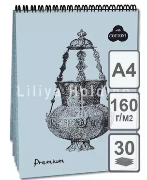 Лилия Холдинг Полиграфия Блокнот "Premium Bluemarine" (голубой) 30л А3 на пружине БPr3/Вm — 311298 — 1