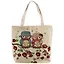 Сумка-шоппер на молнии Две совы на ветке с цветами (40х40) (текстиль) — 2549169 — 1