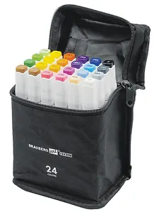 Маркеры для скетчинга 24цв двусторонние BRAUBERG ART DEBUT "WHITE"