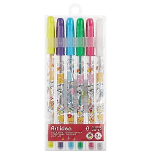 Ручки гелевые Art idea, 6 цветов 1 мм