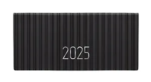 Планинг дат. 2025г. 64л "Stripes" черный, 7Б, тв.переплет, настольный, иск.кожа, тисн.фольгой, тонир.блок, ляссе, инд.уп