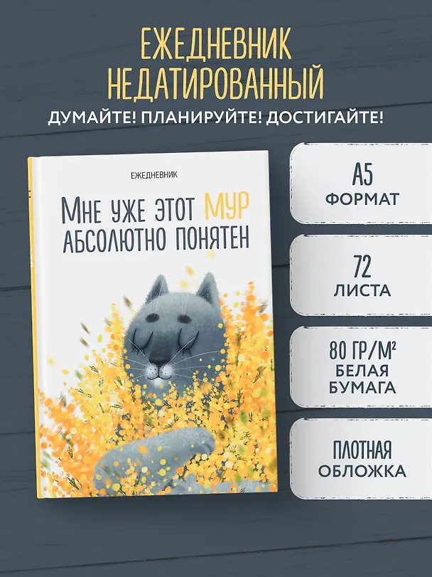 Ежедневник недатированный «Мне уже этот МУР абсолютно понятен» А5, 72 листа, Эксмо 3059219 — 3