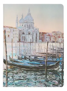 Ежедневник недат. А6+ 120л "Наппа. Влад Кравчук. Венеция" кожзам, мягк.переплет, тиснение фольгой, офсет, ляссе