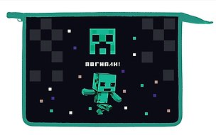 Папка для тетрадей А4 "Пиксель" 24,5*34*4см пластик, молния 3178954