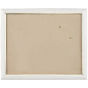 Рама со стеклом, дерево, белая с золотом, 24 х 30 см