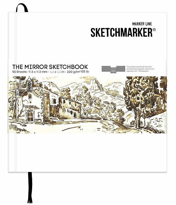 Скетчбук 16,3*16,3см 50л Sketchmarker&Pushkinskiy "THE MIRROR" 220г/м2, твердая обложка, белая,Pushkinskiy, Sketchmarker 2951981 — 1