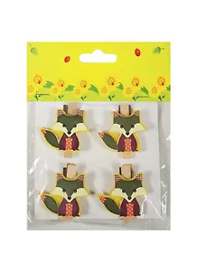 Набор прищепок, 4 шт, в пакете с хедером, лисы 2 (11-06943-22)