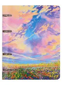 Тетрадь на кольцах в клетку Listoff, "Безмятежность", 80 листов