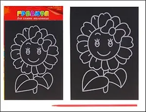 Гравюра цветная для самых маленьких Цветочек с бантиком (538593) (упаковка)