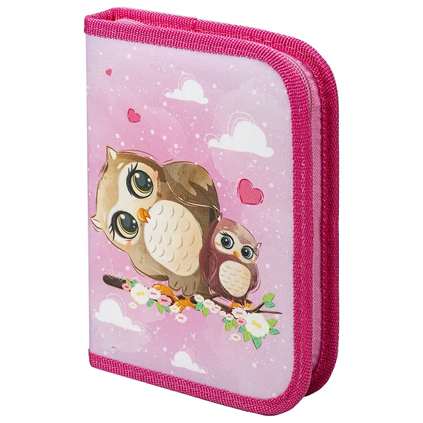 Пенал 1 отделение "Cute owls" 19*13 см, полиэстер 3024456 — 2