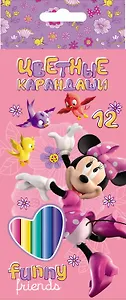 Карандаши цветные 12цв "Minnie Mouse Club House for girls" к/к, подвес, Disney