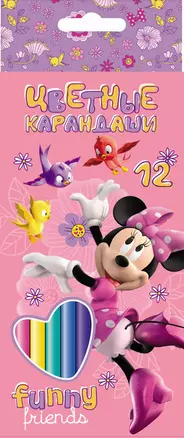 Карандаши цветные 12цв "Minnie Mouse Club House for girls" к/к, подвес, Disney — 228318 — 1