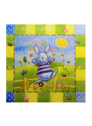 Салфетки бумажные Зайчик (1020494) (33х33см) (набор/20шт.) (Страна Карнавалия) (упаковка) 2511041