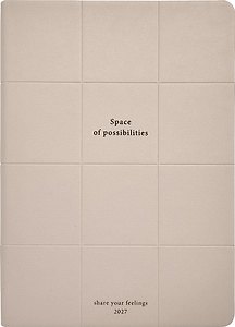 Ежедневник дат. 2027г. А5 176л 140*200 "Cell" молочный, иск.кожа, мягк.переплет, 2 ляссе, скругл.углы