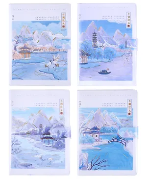 Записная книжка в линейку "Winter scenery", А5, 68 листов, с магнитной застежкой, в ассортименте 3025912