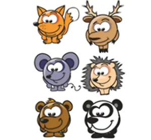 Декоративная наклейка Зверьки из зоопарка 2 (нц160)