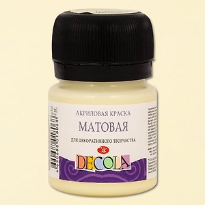 Краска акриловая ванильная 20мл "Декола" матовая, ЗХК