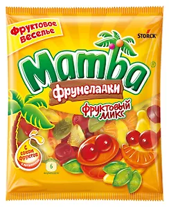 Мармелад жевательный Мамба, Фруктовый микс, 72г