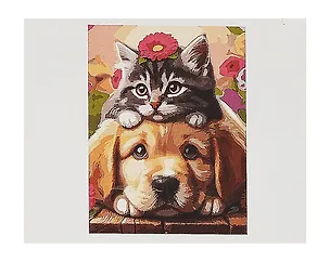 Холст с красками по номерам "Маленькие друзья", 30 х 40 см 3098897