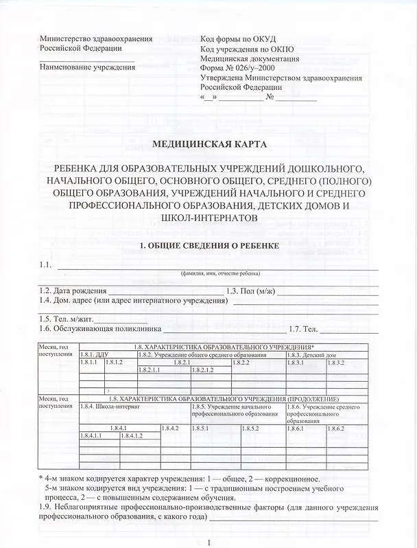 Медицинская карта ребенка А4, 16 листов "Медицина", офсет 2878361 — 3