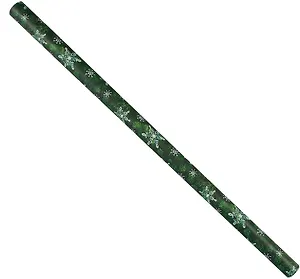 Бумага упаковочная 70*100см "Снежинки на зеленом" НГ,инд.уп.