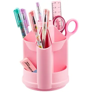 Набор настольный "Mini Desk" вращающ.подставка, розовый, к/к, Erich Krause