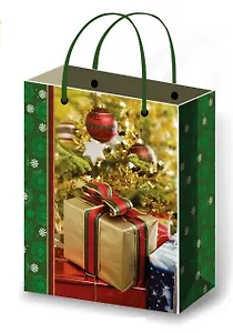 Пакет подарочный бумажный А4 26,4*32,7 Premium, ламинат, Новый Год, ассорти L, МегаМАГ