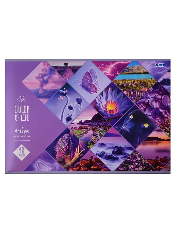 Альбом для рисования «Color of life» BG А4, 40 листов, скрепка, в ассортименте 250414 — 1