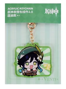 Брелок Genshin Impact Chibi Expressions Character Acrylic Keychain Venti