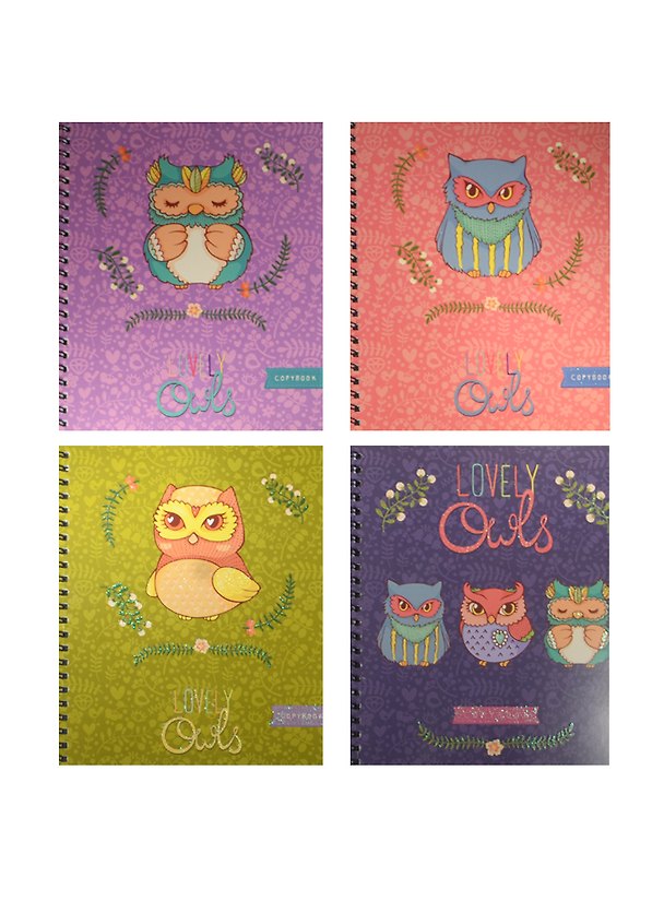 Тетрадь общая «Милый совы. Совы. Owls», 48 листов в клетку, А5, в ассортименте - Unnika 234698 — 1