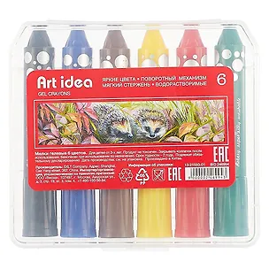 Гелевые мелки Art idea, 6 цветов 246994