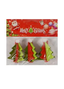 Новогодний Набор из 3-х прищепок 3D-елка в пакете с хедером (11069724) (12х10см)