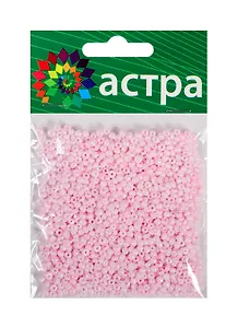 Набор д/творчества АСТРА Бисер 11/0 20гр 55 св.розовый/непрозрачный