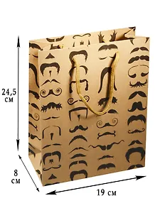 Пакет подарочный крафт А5 "Men's style" ассорти, Kairui
