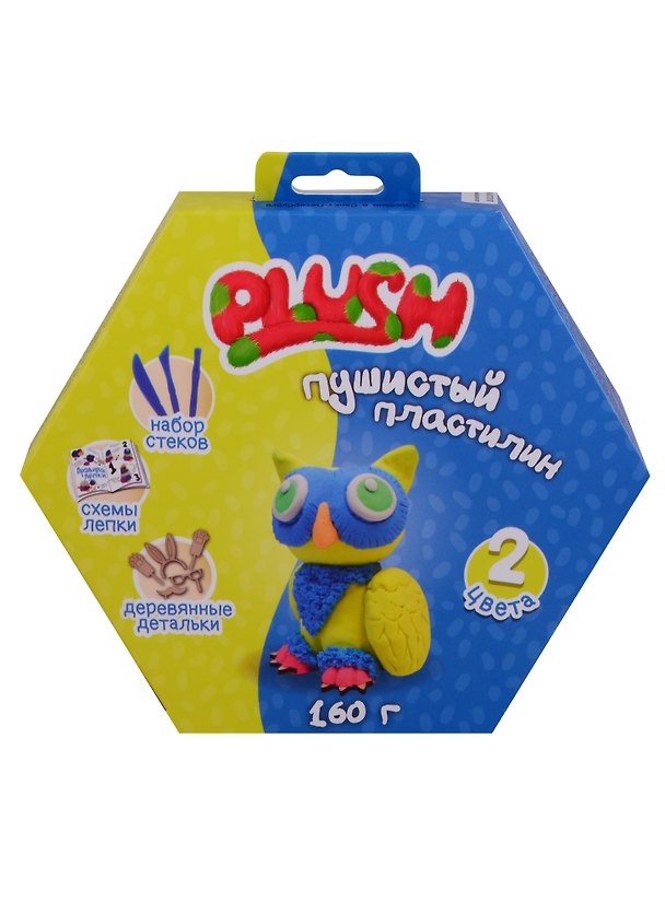 Набор для творчества «PLUSH. Пластилин пушистый», синий, желтый, 160г 2721498 — 1