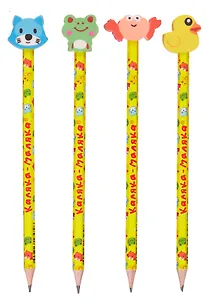Карандаш ч/гр с ластиком НВ "Каляка-Маляка" заточенный, дерев.шестигран.корпус, принт на корпусе