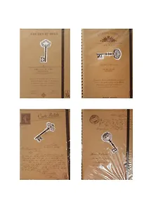 Книга для записей А5 120л "Ключ" 7БЦ, резинка, скрыт.спираль, инд.уп., ассорти, Haich