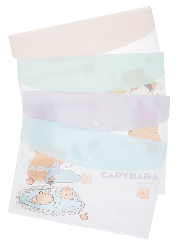 Папка -конверт «Capybara» А4 на кнопке, в ассортименте 3039423 — 1
