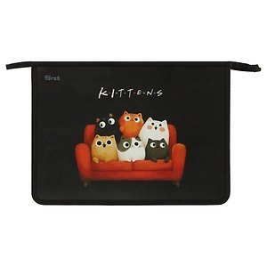 Папка для тетрадей А4 "Feline friends" пластик, молния