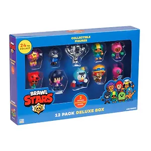 Набор коллекционных фигурок Brawl Stars, 12 шт., 3 редких героя: Леон Кроу и Сэнди, (5см), (BRW2080B)